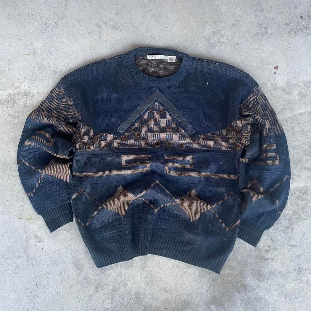 Unbranded Men's Navy and Blue Jumper